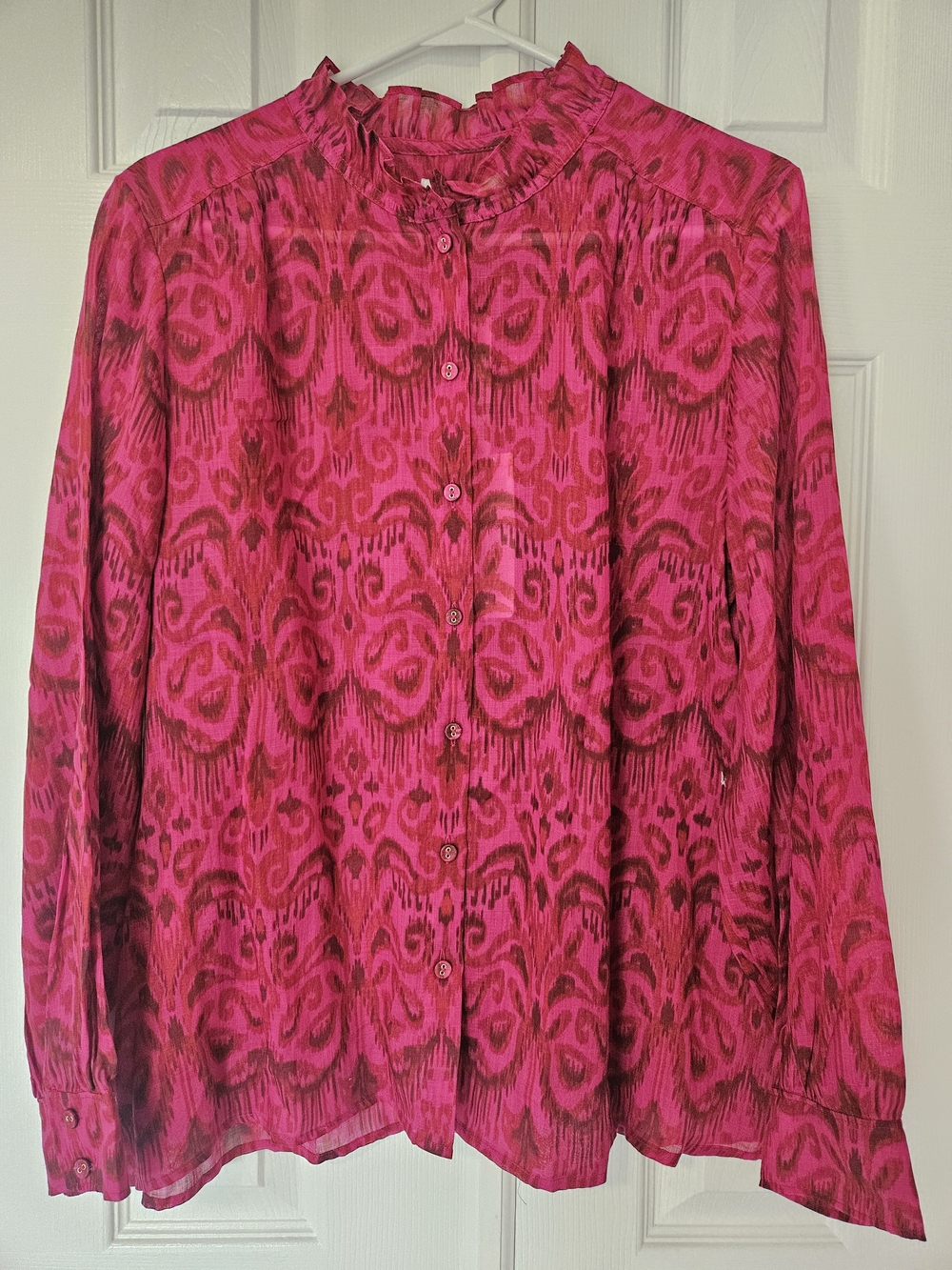 NWT Tommy Bahama Women's Pink Patterned Button-Front Blouse
